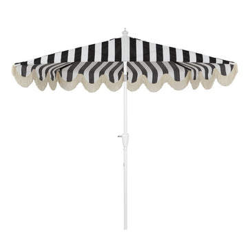 Beverly 9 ft. Designer Classic Scalloped Fringe Half Market Patio Umbrella